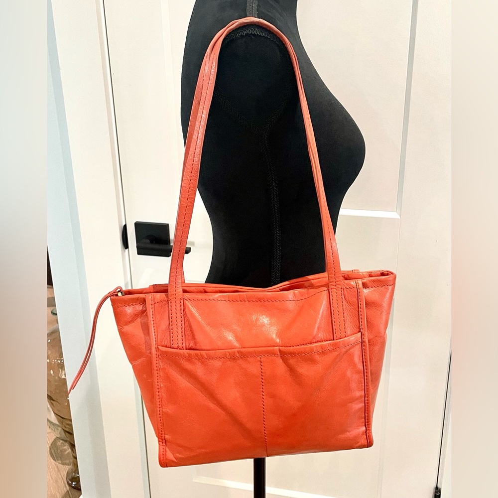 HOBO orange leather shoulder bag